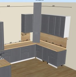 Кухонный гарнитур Сканди Graphite Softwood 03