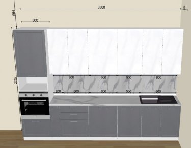Кухня Сканди Graphite Softwood 04