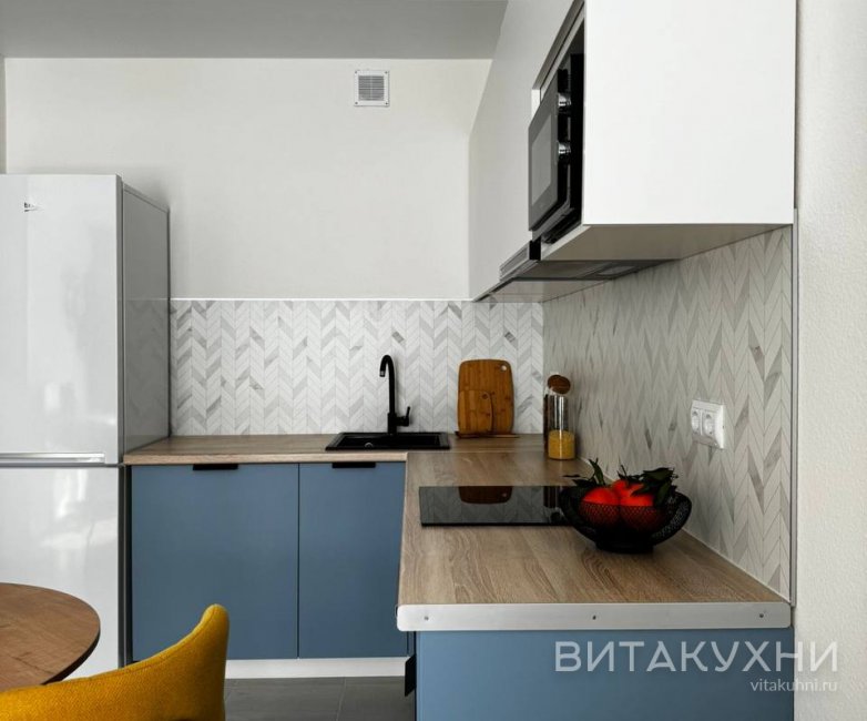 Кухня Фьюжн Silky White/Silky Blue