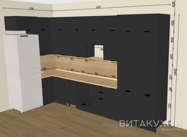 Кухня Евро Лайн Антрацит