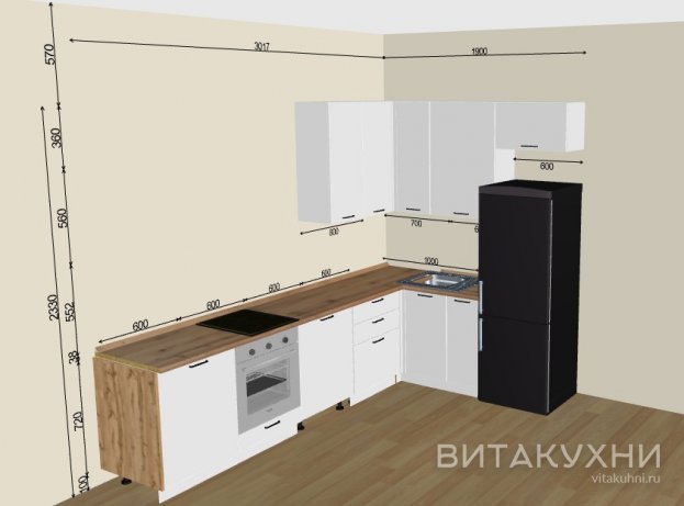 Кухня Флэт White In 2S 03