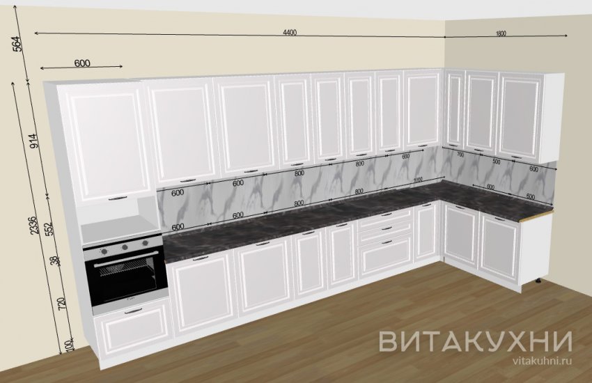 Кухня Ницца Белый, Вита Кухни