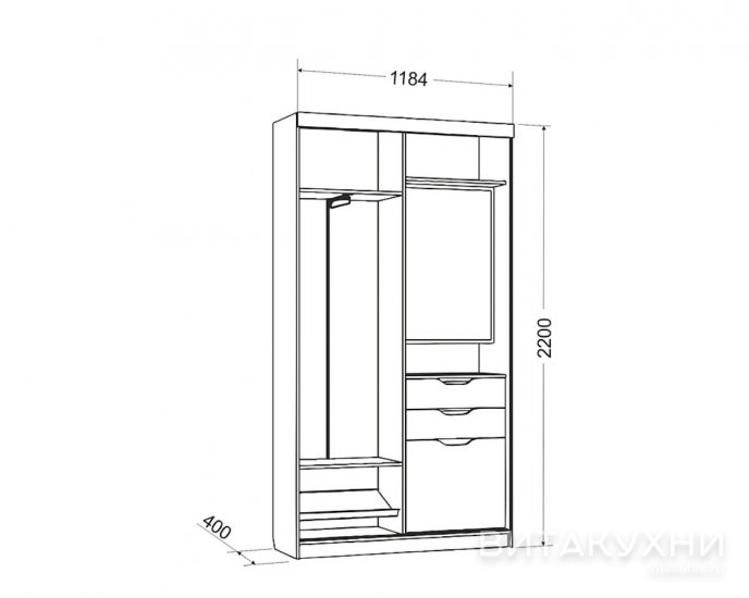 Прихожая Ева-2 Дизайн-3