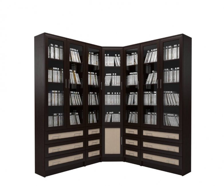 Книжный угловой шкаф Млайн 56